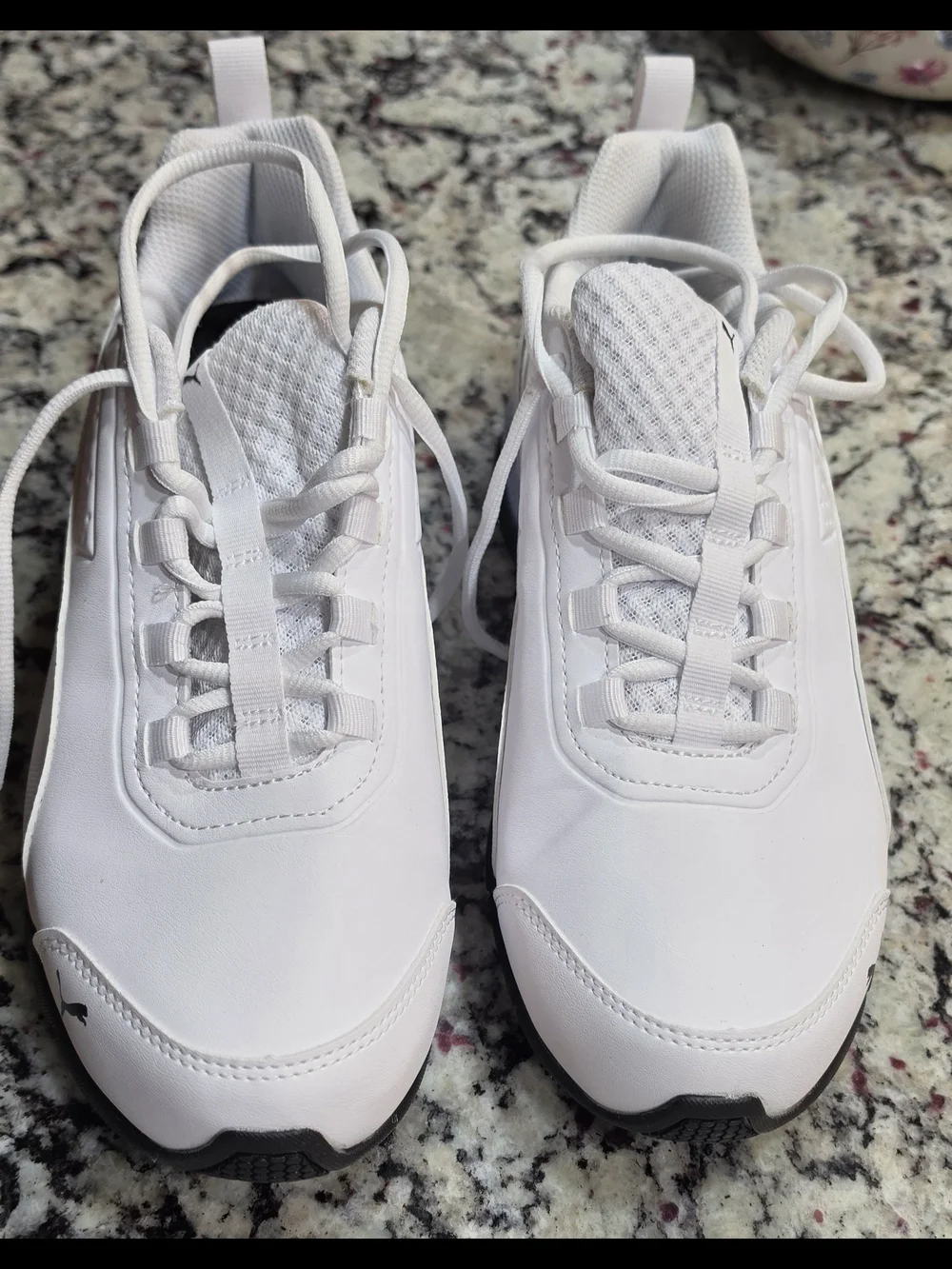 Puma Men's White Sneakers with Black Accent